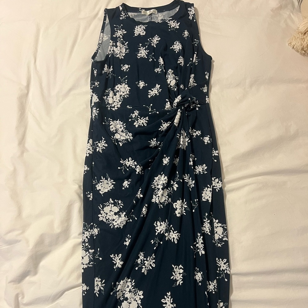 Nine Britton Navy Floral Midi Dress